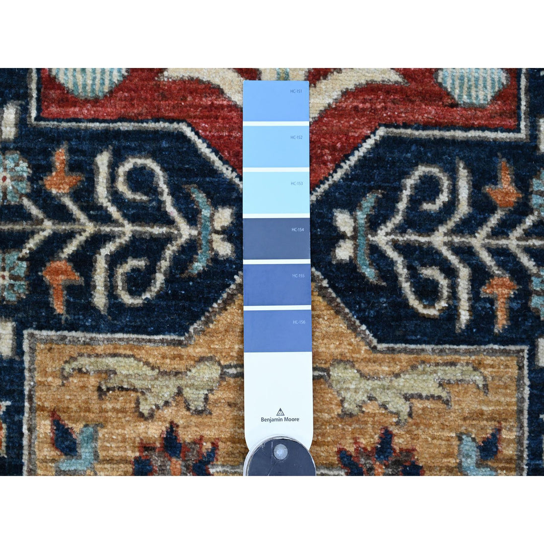 2'6" x 7'10" New Hand Knotted Blue Wool Runner Oriental Rug - MOA10220990