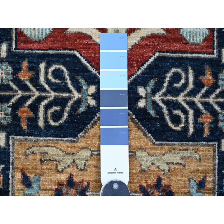 2'6" x 7'10" New Hand Knotted Blue Wool Runner Oriental Rug - MOA10220990