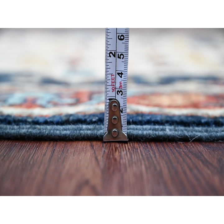 2'6" x 7'10" New Hand Knotted Blue Wool Runner Oriental Rug - MOA10220990