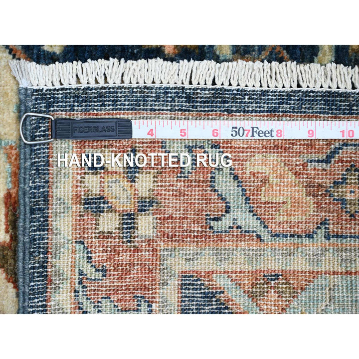 2'6" x 7'10" New Hand Knotted Blue Wool Runner Oriental Rug - MOA10220990