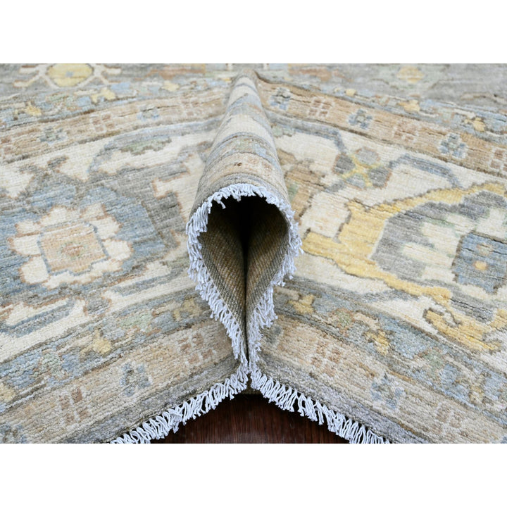 7'11" x 9'11" New Hand Knotted Grey Wool Rectangle Oriental Rug - MOA10220991