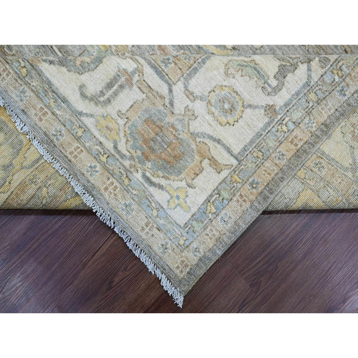 7'11" x 9'11" New Hand Knotted Grey Wool Rectangle Oriental Rug - MOA10220991