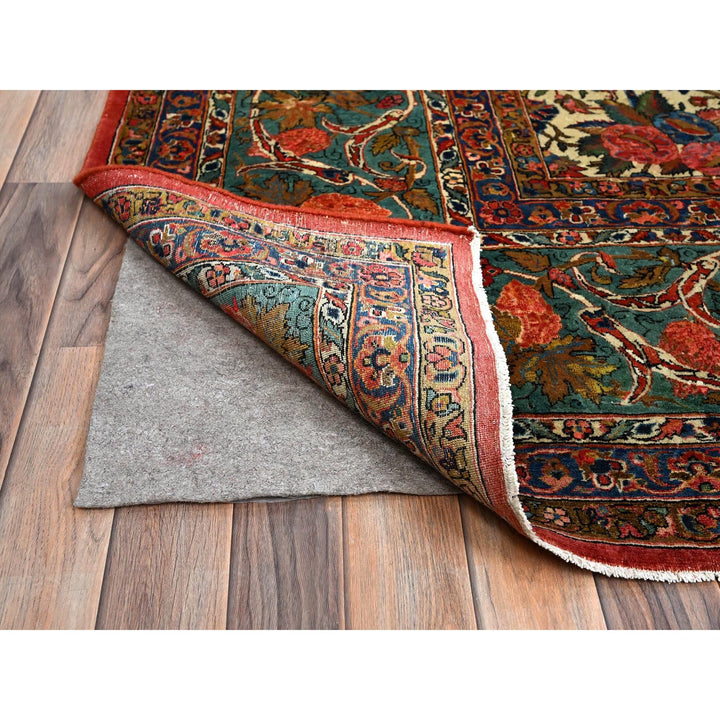 10'3" x 13'5" Vintage Hand Knotted Ivory Wool Rectangle Oriental Rug - MOA102213