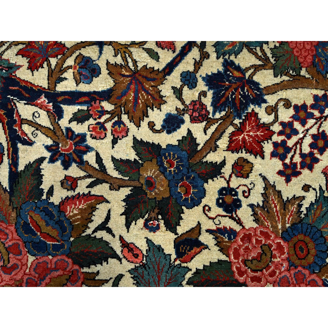 10'3" x 13'5" Vintage Hand Knotted Ivory Wool Rectangle Oriental Rug - MOA102213