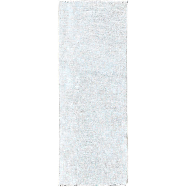 2'1" x 5'10" Vintage Hand Knotted Ivory Wool Runner Oriental Rug - MOA102220