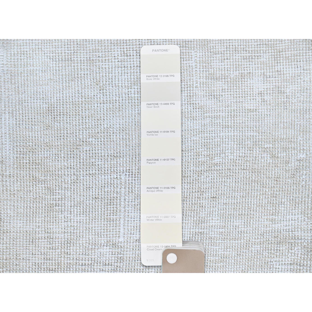 2'1" x 5'10" Vintage Hand Knotted Ivory Wool Runner Oriental Rug - MOA102220