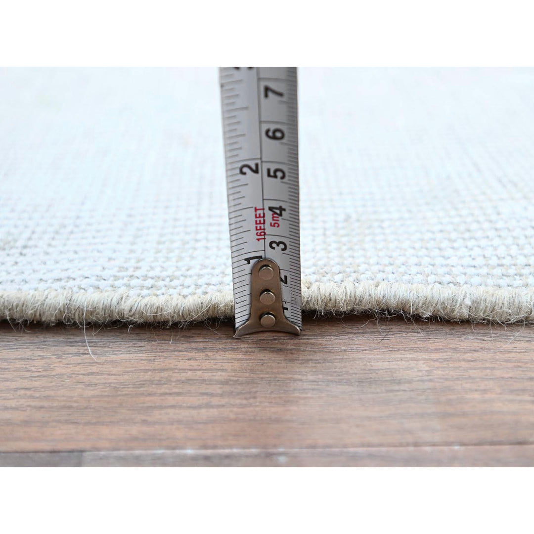 2'1" x 5'10" Vintage Hand Knotted Ivory Wool Runner Oriental Rug - MOA102220