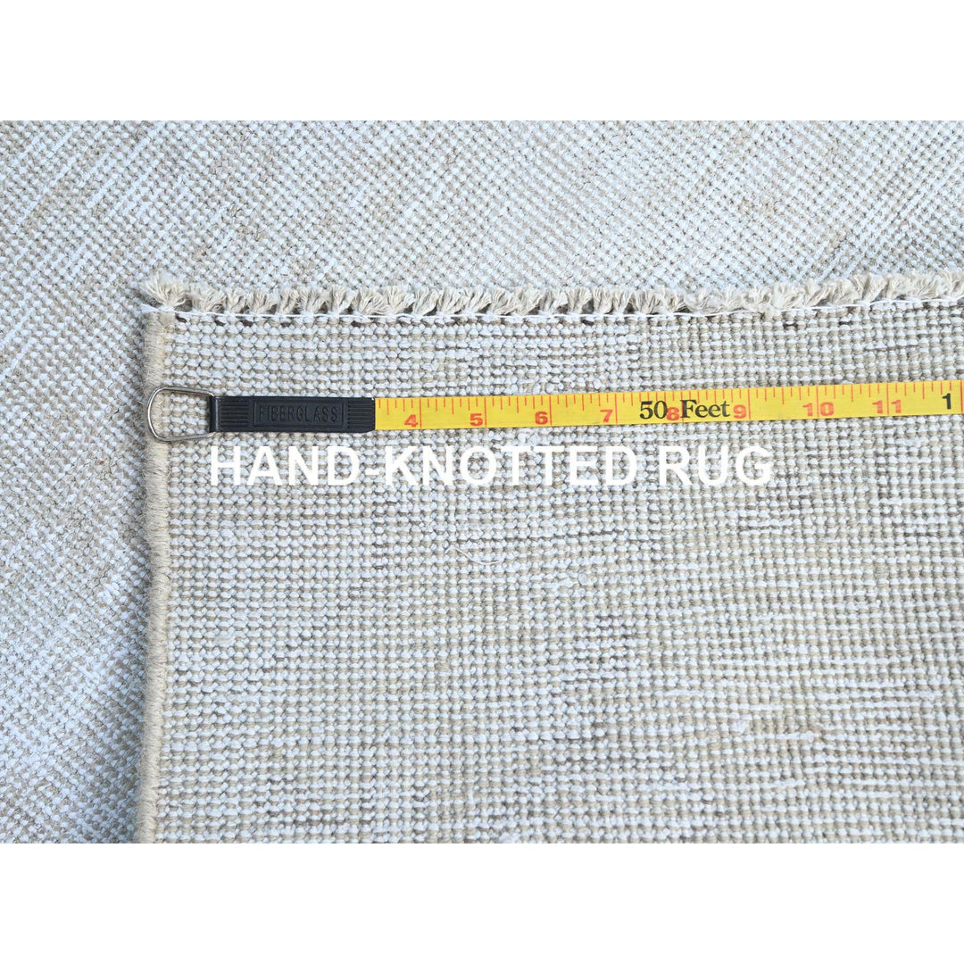 2'1" x 5'10" Vintage Hand Knotted Ivory Wool Runner Oriental Rug - MOA102220