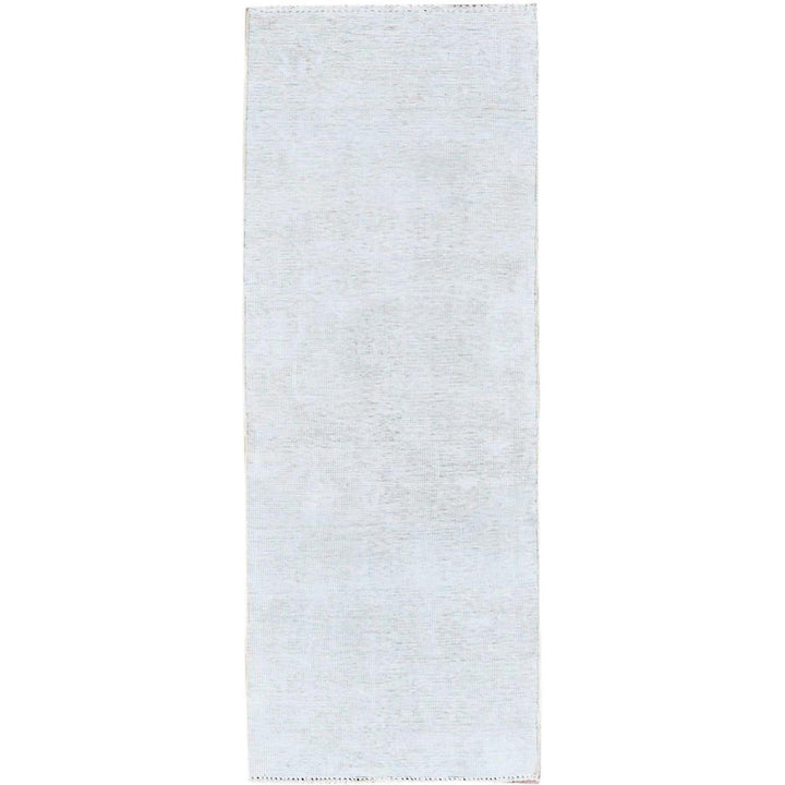 2'2" x 5'10" Vintage Hand Knotted Ivory Wool Runner Oriental Rug - MOA102225