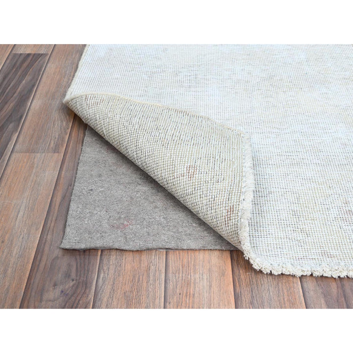 2'2" x 5'10" Vintage Hand Knotted Ivory Wool Runner Oriental Rug - MOA102225