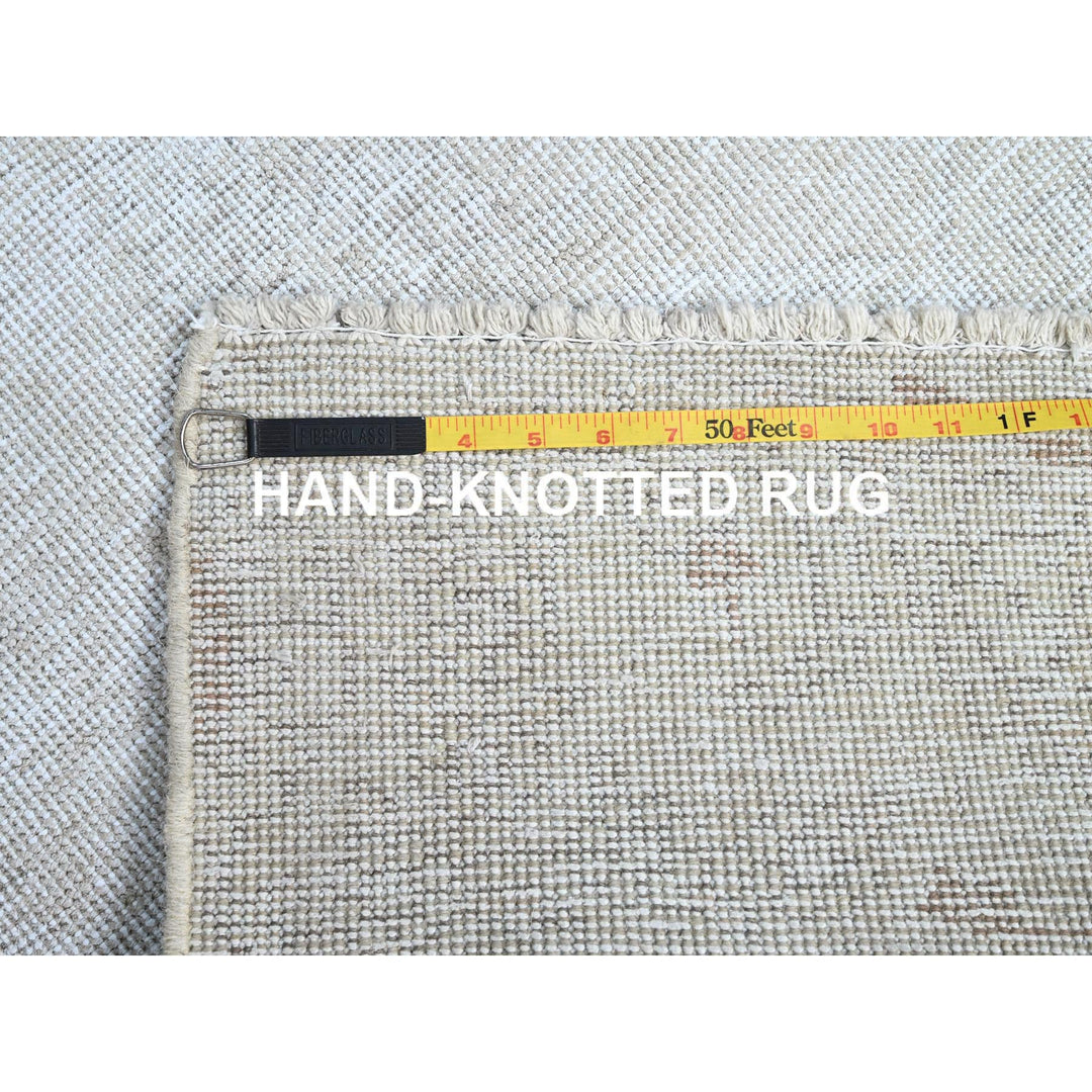 2'2" x 5'10" Vintage Hand Knotted Ivory Wool Runner Oriental Rug - MOA102225