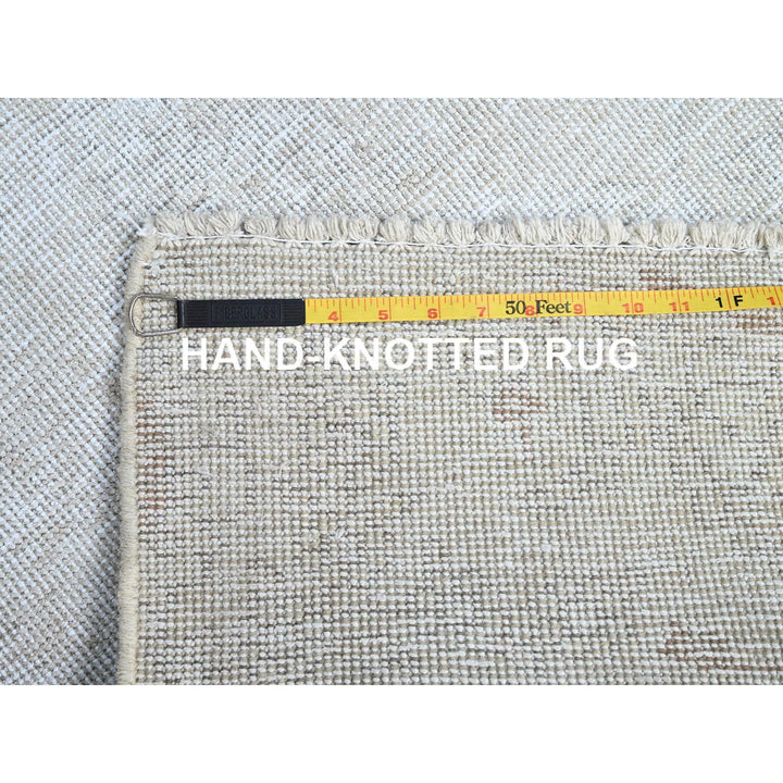 2'2" x 5'10" Vintage Hand Knotted Ivory Wool Runner Oriental Rug - MOA102225