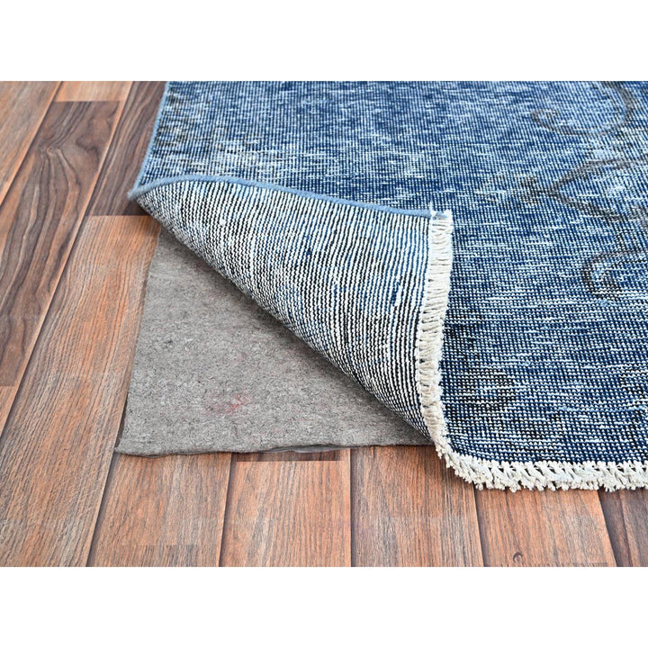 3'1" x 5'1" Vintage Hand Knotted Blue Wool Rectangle Oriental Rug - MOA102234