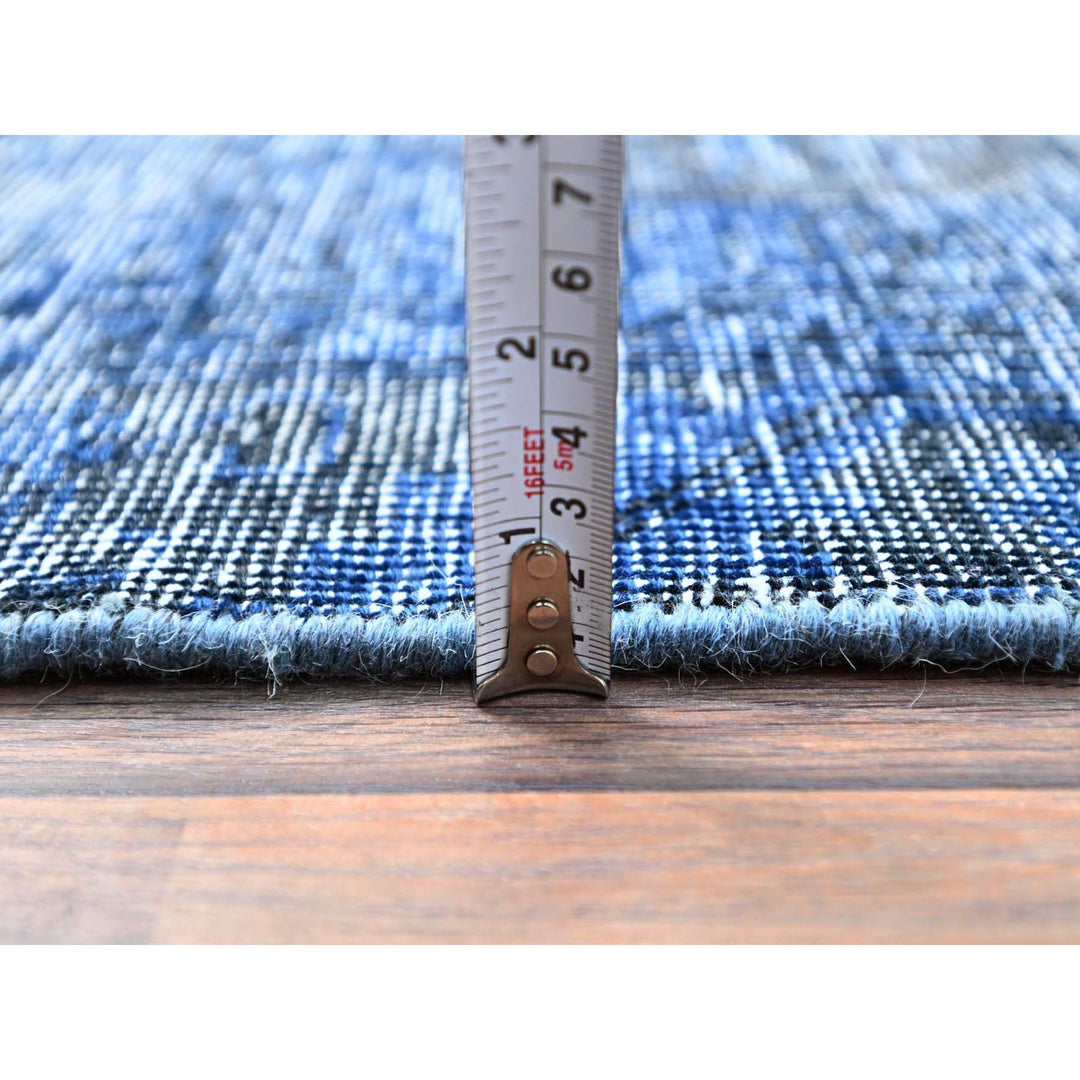 3'1" x 5'1" Vintage Hand Knotted Blue Wool Rectangle Oriental Rug - MOA102234