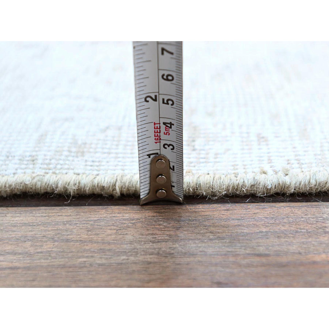 3'11" x 6'2" Vintage Hand Knotted Ivory Wool Rectangle Oriental Rug - MOA102235