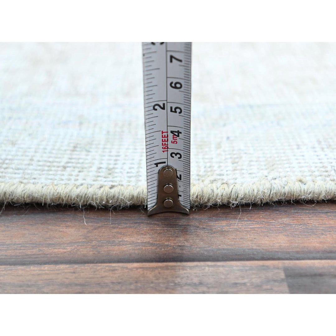 3'9" x 6'1" Vintage Hand Knotted Ivory Wool Rectangle Oriental Rug - MOA102236
