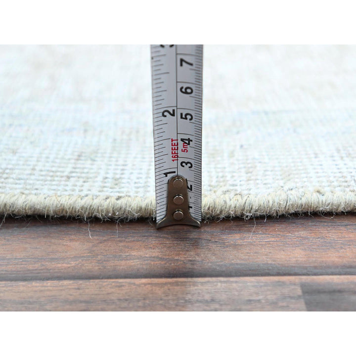 3'9" x 6'1" Vintage Hand Knotted Ivory Wool Rectangle Oriental Rug - MOA102236