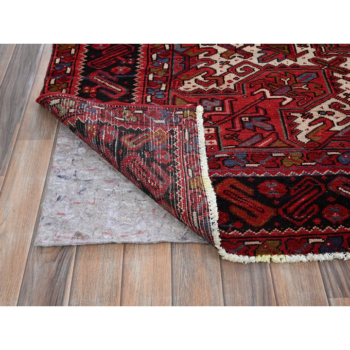 9'7" x 12'2" Vintage Hand Knotted Red Wool Rectangle Oriental Rug - MOA102256