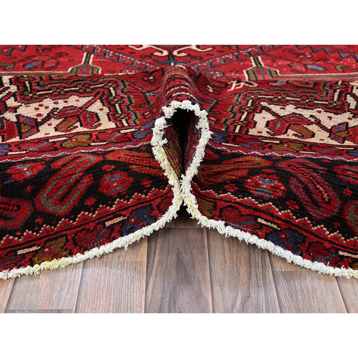 9'7" x 12'2" Vintage Hand Knotted Red Wool Rectangle Oriental Rug - MOA102256