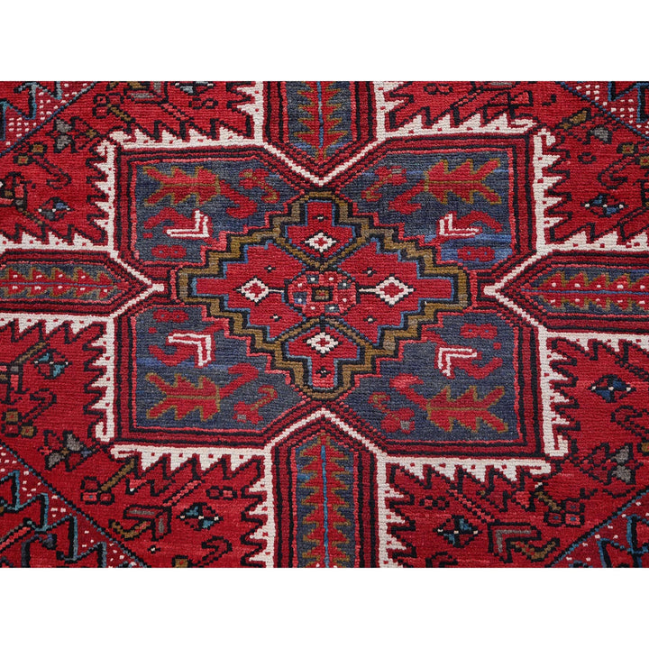 9'7" x 12'2" Vintage Hand Knotted Red Wool Rectangle Oriental Rug - MOA102256