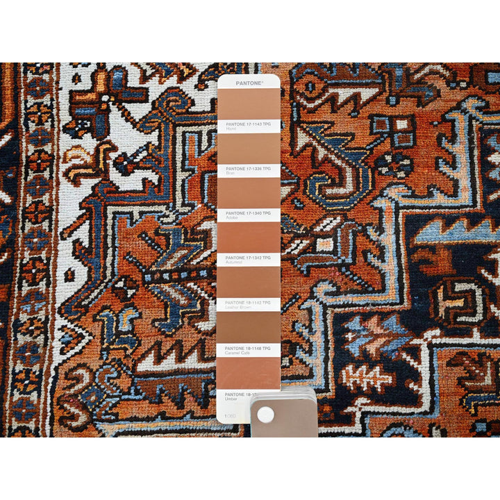7'7" x 10'2" Vintage Hand Knotted Orange Wool Rectangle Oriental Rug - MOA102259