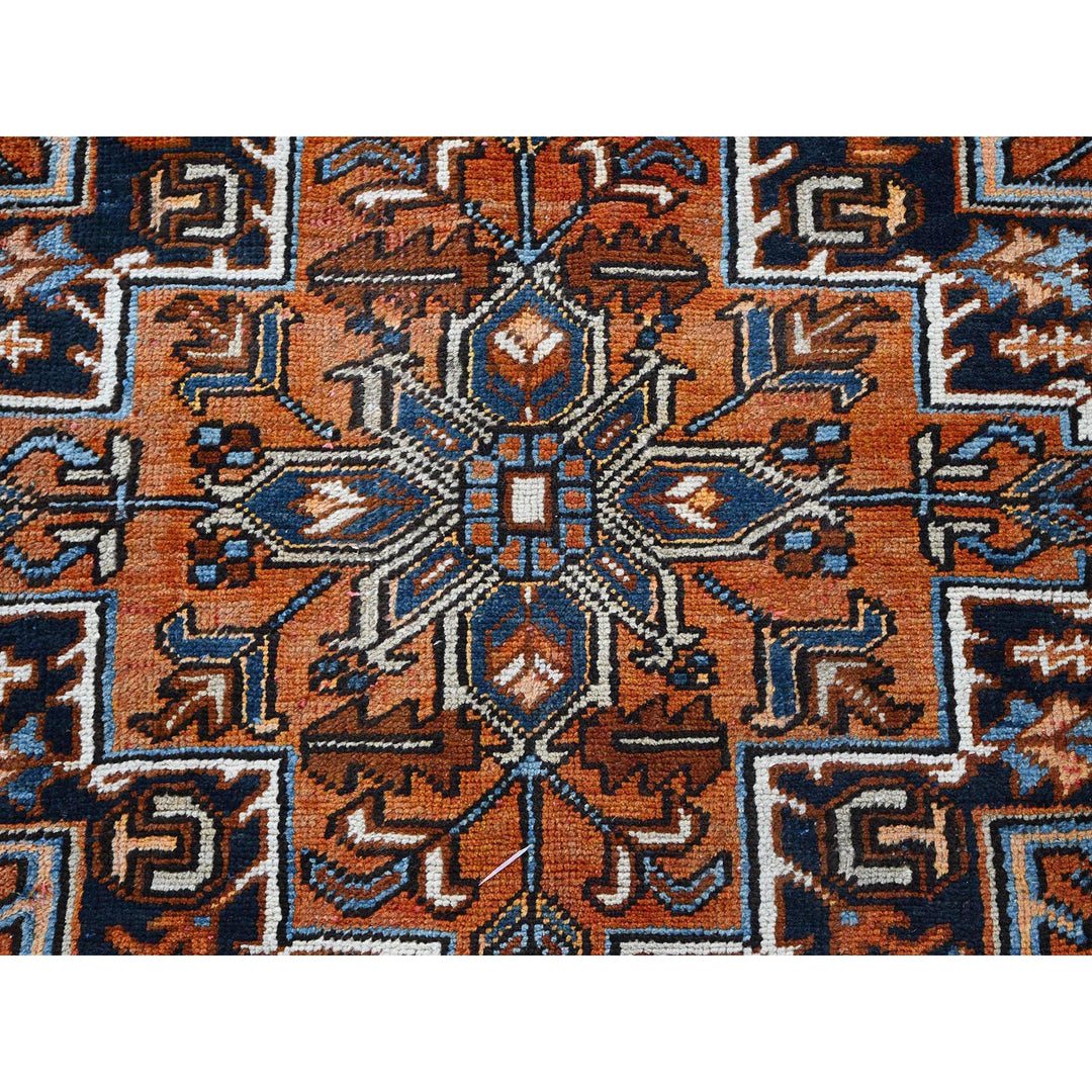 7'7" x 10'2" Vintage Hand Knotted Orange Wool Rectangle Oriental Rug - MOA102259