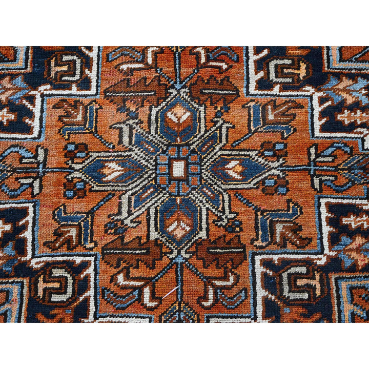 7'7" x 10'2" Vintage Hand Knotted Orange Wool Rectangle Oriental Rug - MOA102259
