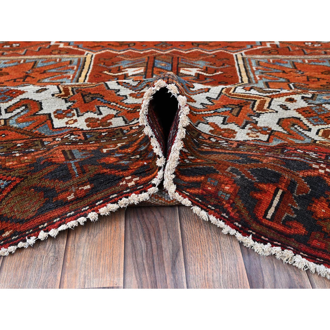 10'0" x 12'0" Vintage Hand Knotted Orange Wool Rectangle Oriental Rug - MOA102263