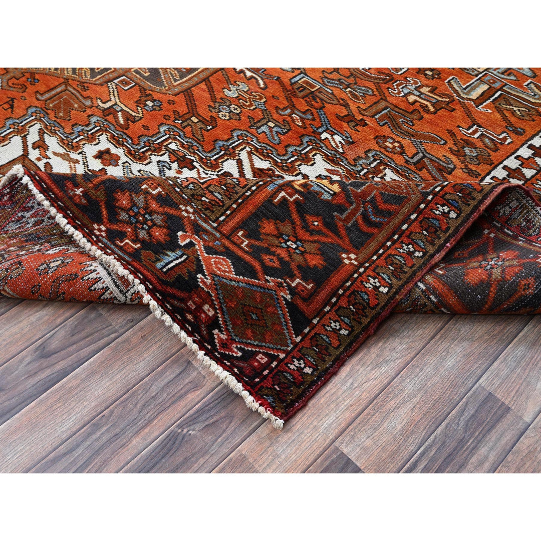 10'0" x 12'0" Vintage Hand Knotted Orange Wool Rectangle Oriental Rug - MOA102263