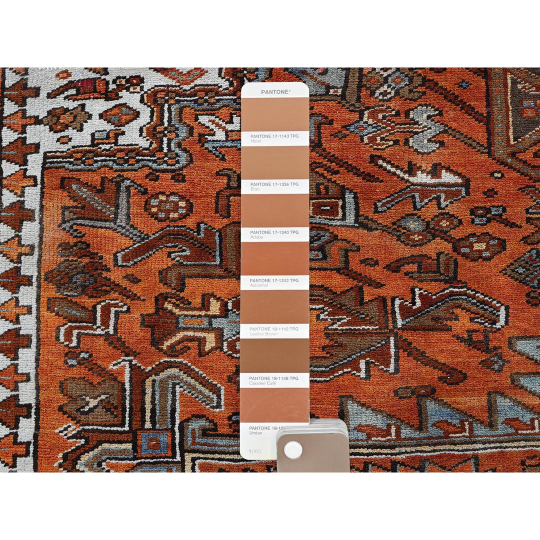 10'0" x 12'0" Vintage Hand Knotted Orange Wool Rectangle Oriental Rug - MOA102263
