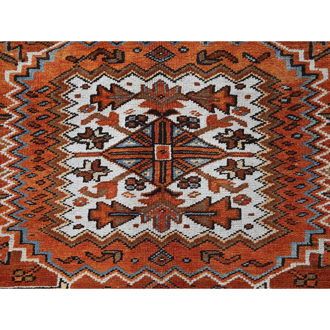 10'0" x 12'0" Vintage Hand Knotted Orange Wool Rectangle Oriental Rug - MOA102263
