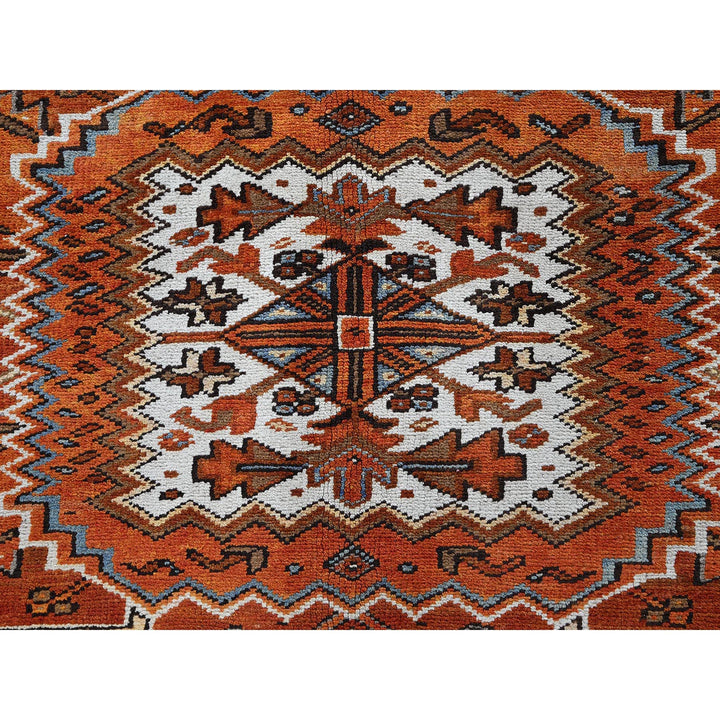 10'0" x 12'0" Vintage Hand Knotted Orange Wool Rectangle Oriental Rug - MOA102263
