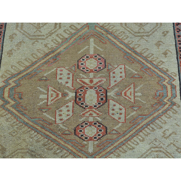 3'1" x 14'3" Used Hand Knotted Green Cotton Runner Oriental Rug - MOA10226424