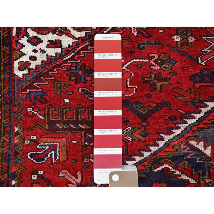 7'9" x 10'4" Vintage Hand Knotted Red Wool Rectangle Oriental Rug - MOA102265