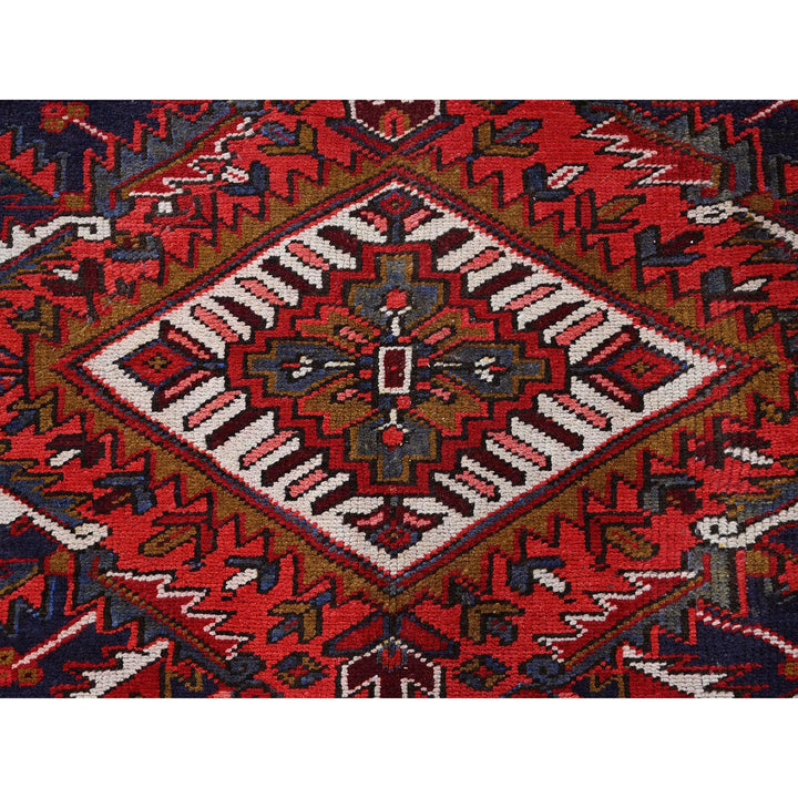 7'9" x 10'4" Vintage Hand Knotted Red Wool Rectangle Oriental Rug - MOA102265
