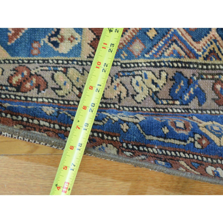 3'7" x 14'2" Vintage Hand Knotted Red Wool Runner Oriental Rug - MOA10227175