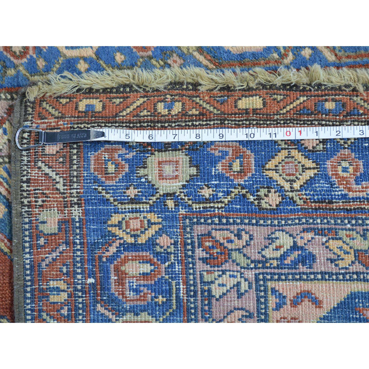 3'7" x 14'2" Vintage Hand Knotted Red Wool Runner Oriental Rug - MOA10227175