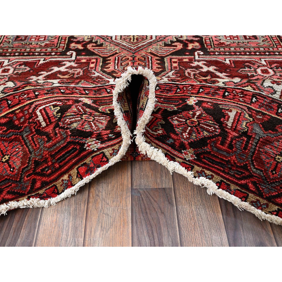 7'10" x 10'6" Vintage Hand Knotted Red Wool Rectangle Oriental Rug - MOA102280
