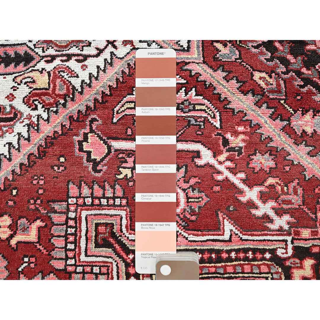 7'10" x 10'6" Vintage Hand Knotted Red Wool Rectangle Oriental Rug - MOA102280