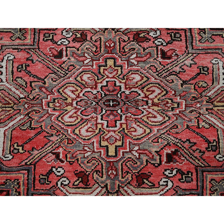 7'10" x 10'6" Vintage Hand Knotted Red Wool Rectangle Oriental Rug - MOA102280
