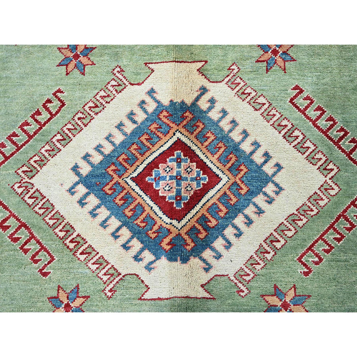 9'2" x 11'7" New Hand Knotted Green Wool Rectangle Oriental Rug - MOA102299