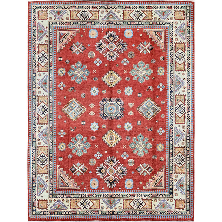 8'11" x 11'10" New Hand Knotted Red Wool Rectangle Oriental Rug - MOA102300