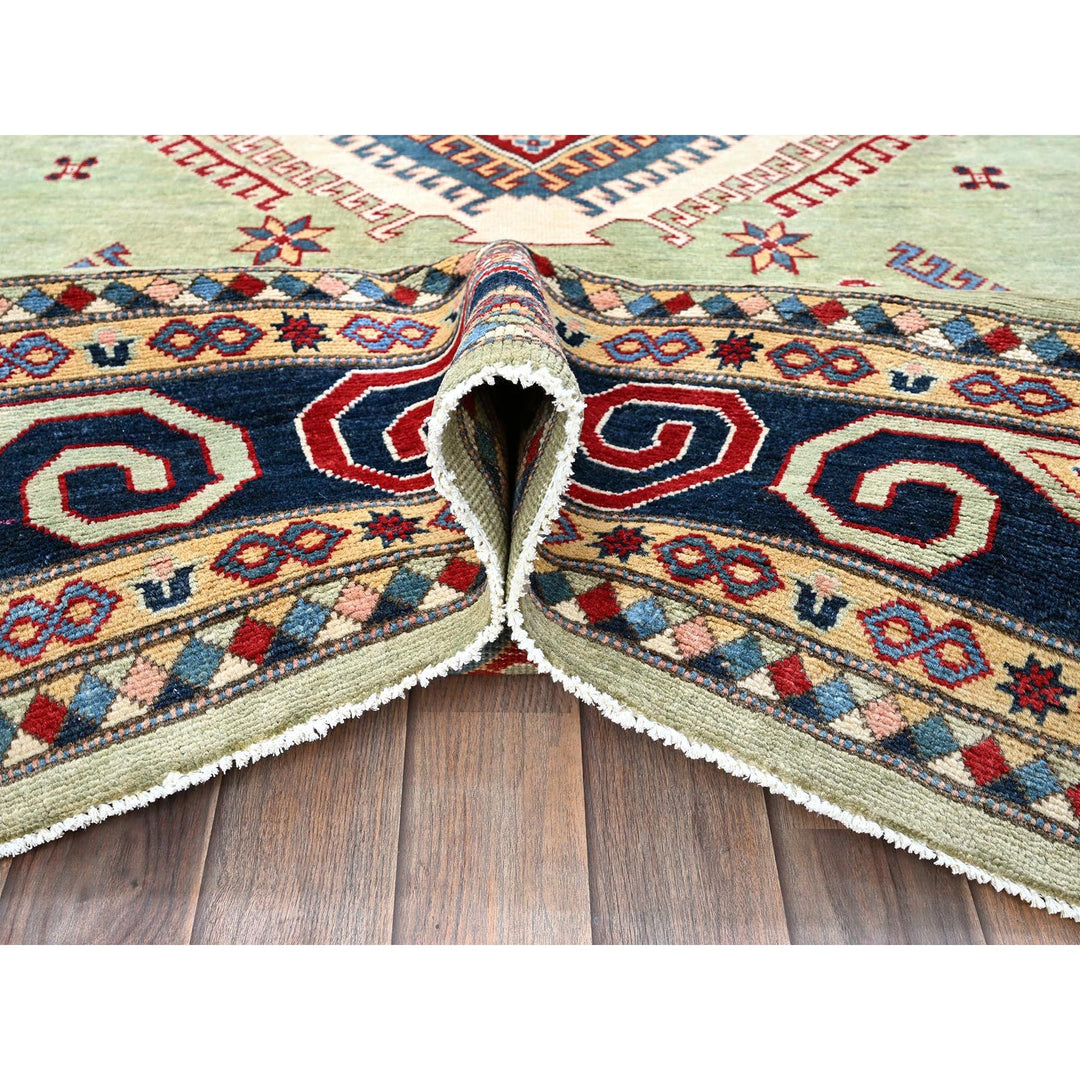 8'0" x 10'4" New Hand Knotted Green Wool Rectangle Oriental Rug - MOA102301