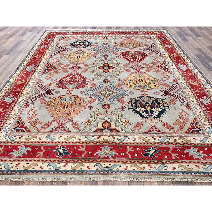 7'10" x 9'10" New Hand Knotted Green Wool Rectangle Oriental Rug - MOA102302