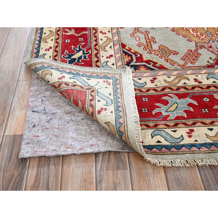 7'10" x 9'10" New Hand Knotted Green Wool Rectangle Oriental Rug - MOA102302