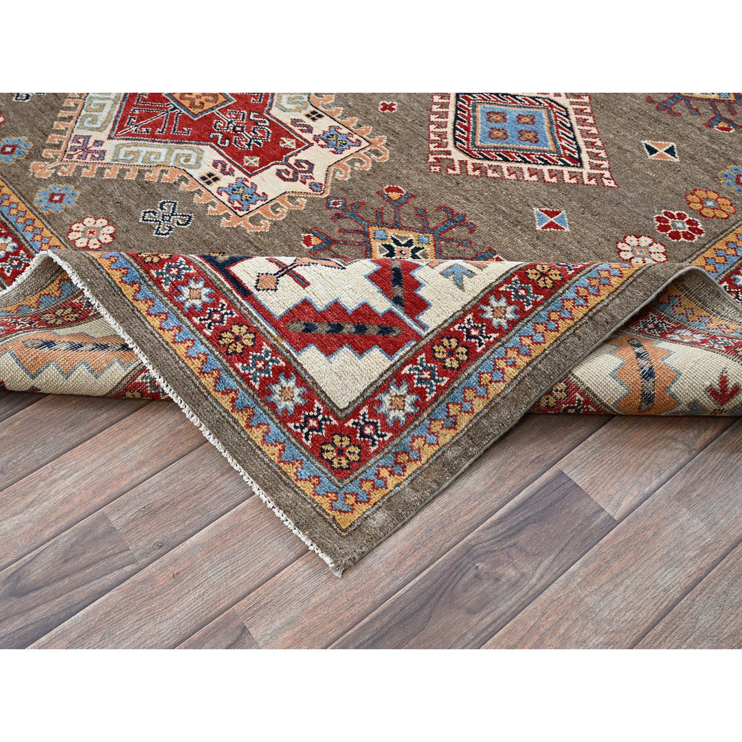 7'11" x 9'8" New Hand Knotted Brown Wool Rectangle Oriental Rug - MOA102308