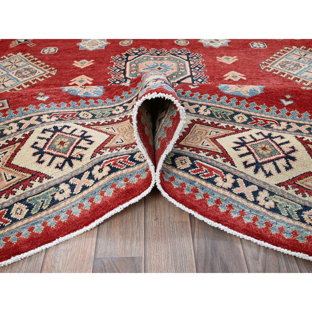 7'10" x 9'9" New Hand Knotted Red Wool Rectangle Oriental Rug - MOA102310