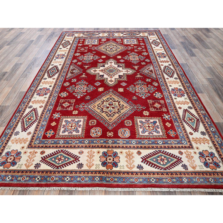 5'11" x 8'10" New Hand Knotted Red Wool Rectangle Oriental Rug - MOA102315