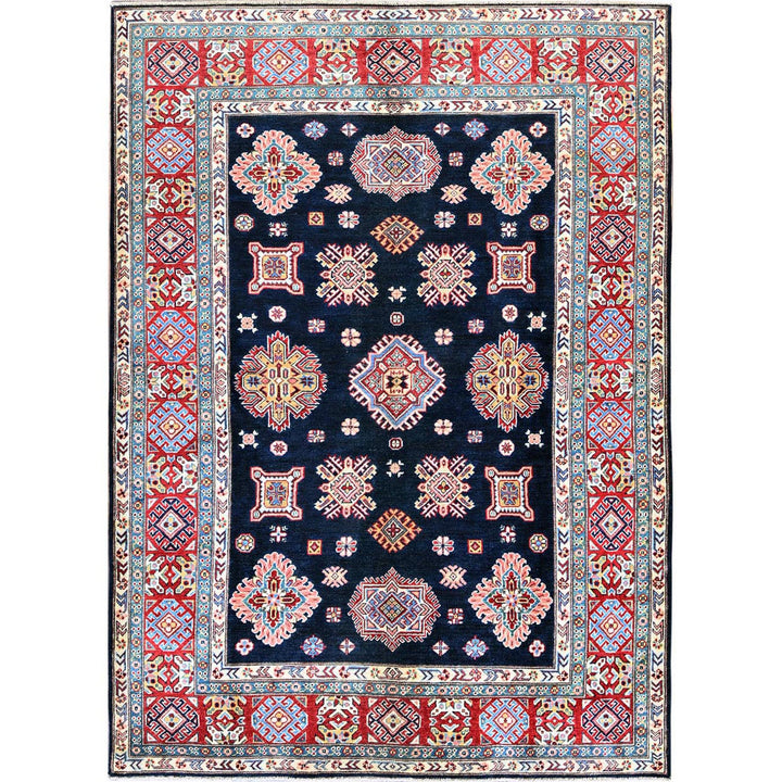 6'2" x 8'8" New Hand Knotted Blue Wool Rectangle Oriental Rug - MOA102316