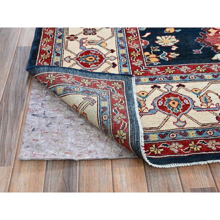 9'0" x 11'7" New Hand Knotted Blue Wool Rectangle Oriental Rug - MOA102317